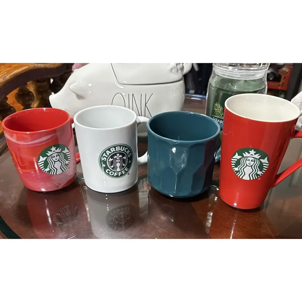 Starbucks Coffee Mug Cup Siren Logo 2006/2020/2024/2014 Red /white Mugs